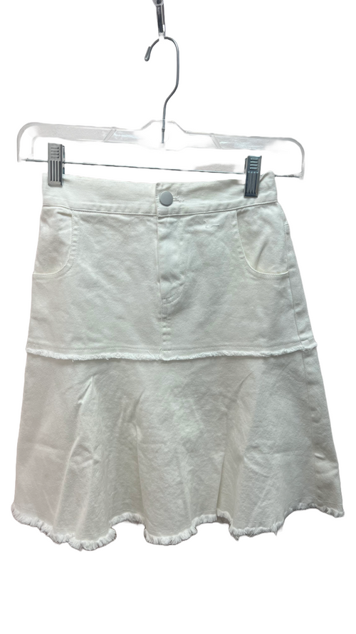 Girl's Teela White Denim Skirt