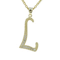 DLF Sterling Silver CZ Initial - Gold/White