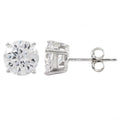 DLF White Rhodium Plated Sterling Silver Post Stud Earrings