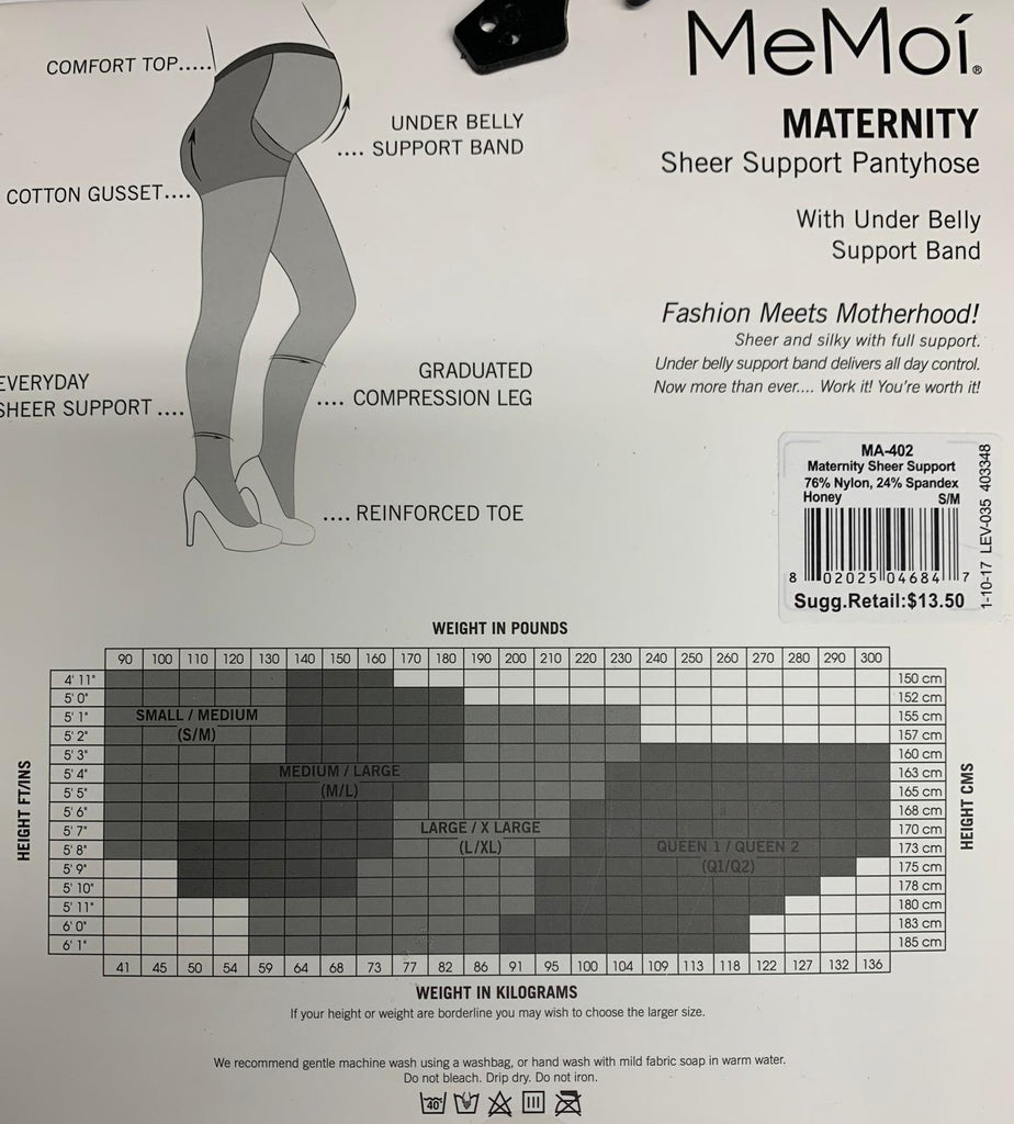 Memoi Maternity Sheer 40 Den MA-402 – Hats to Hose