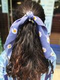 Floral Bow with pearl hair tie