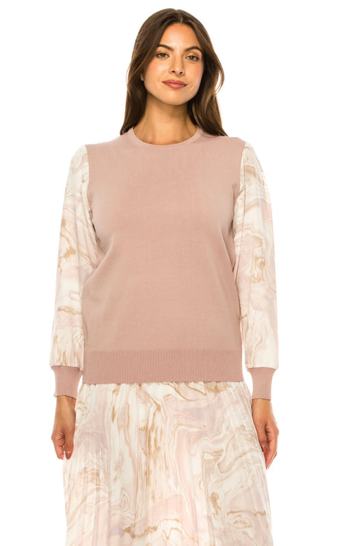 YAL Women's Light Pink Marble Top