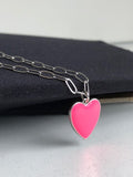 Leg Heart Paper Clip Necklace