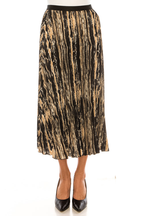 YAL Women's Black & Gold Long Skirt