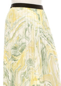 YAL Green Marble Pleated Skirt