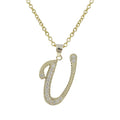 DLF Sterling Silver CZ Initial - Gold/White