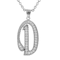 DLF Sterling Silver CZ Initial - Silver/White