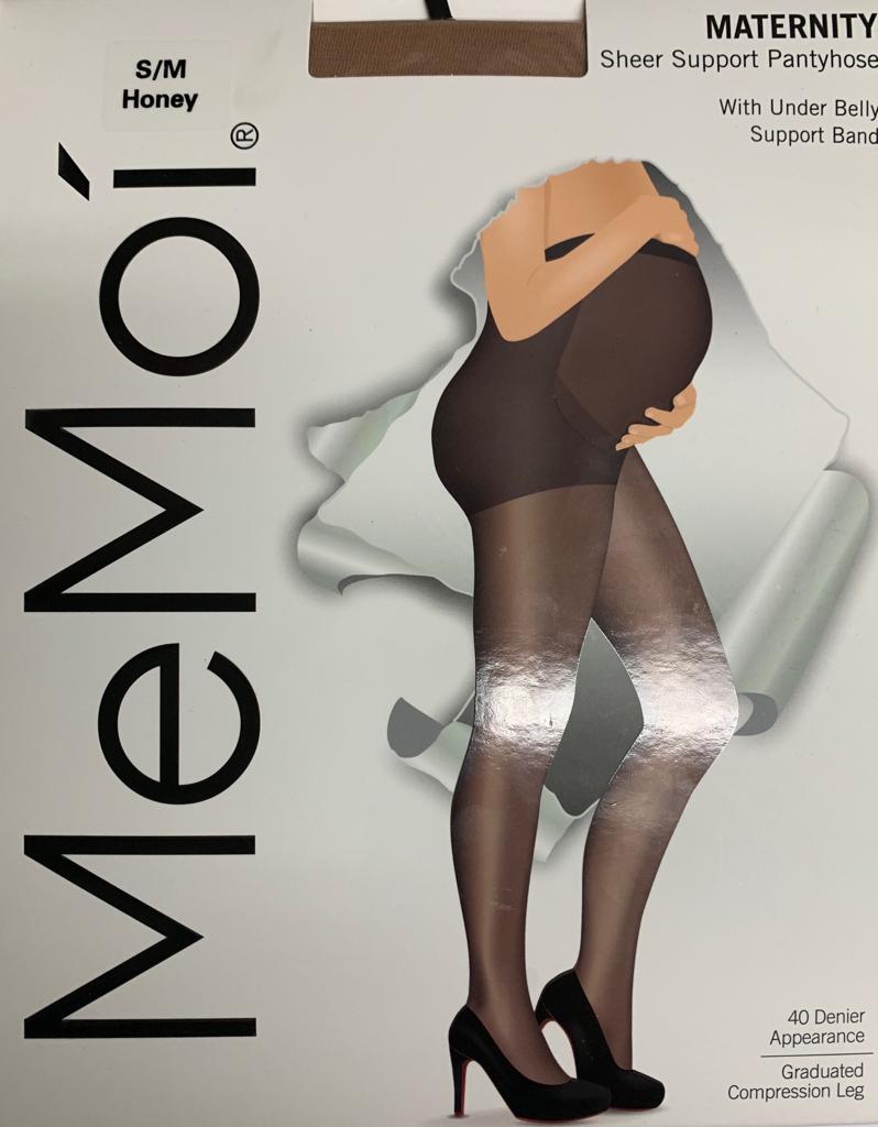 Memoi Maternity Sheer Pantyhose/With Under Belly Support Band 12 Denie