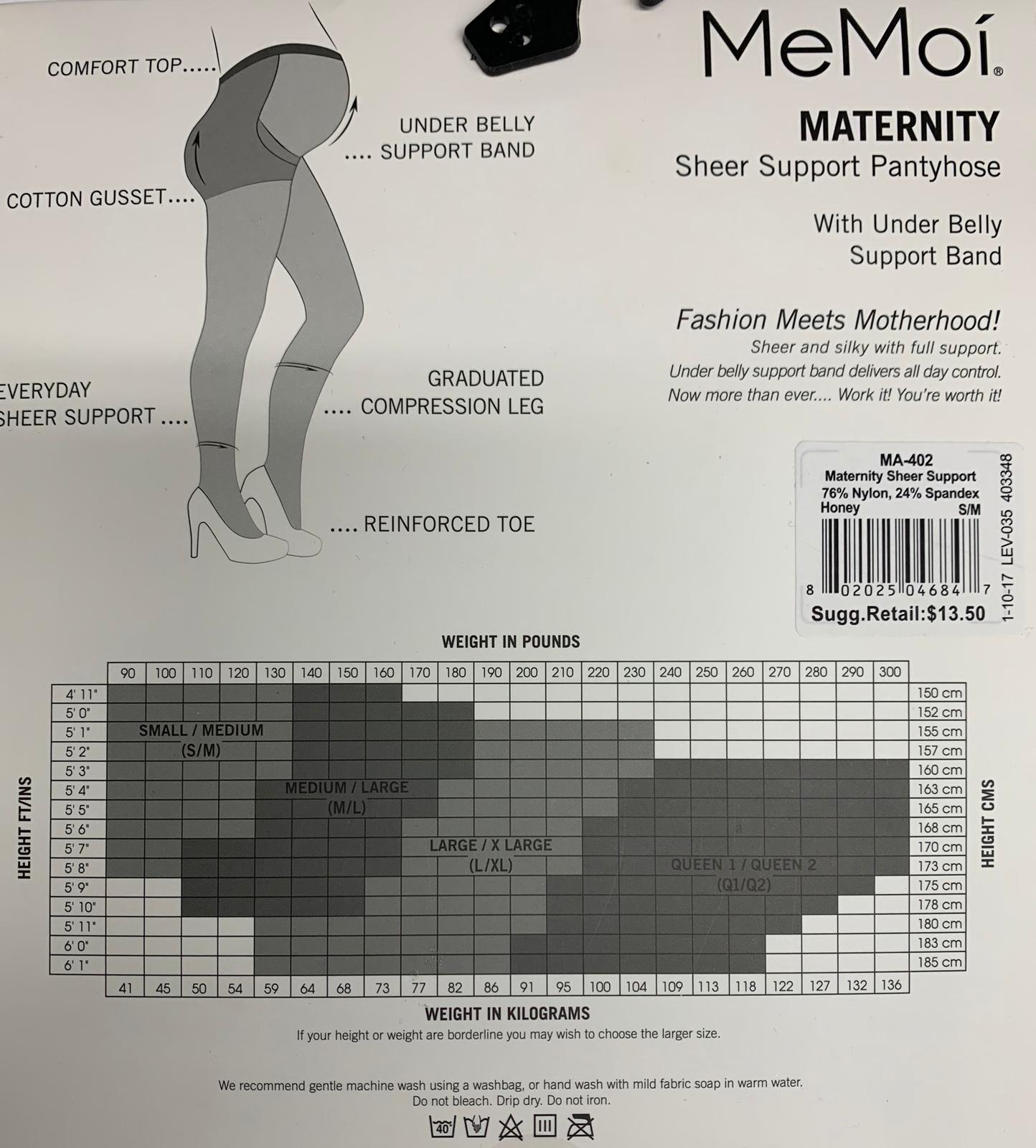 Memoi Womens Maternity Sheer Support Pantyhose 40 Denier