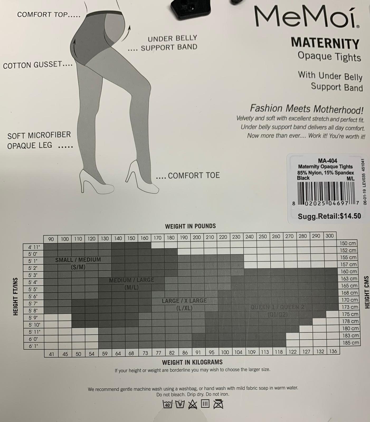 Memoi Women's Maternity Opaque Tights - MA-404